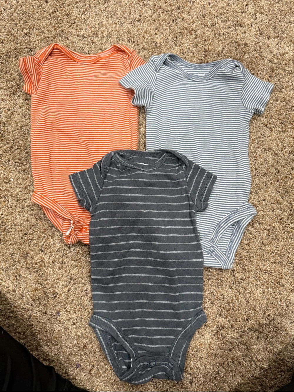 Carter’s Baby 3M Striped Bodysuits 3 Piece Lot